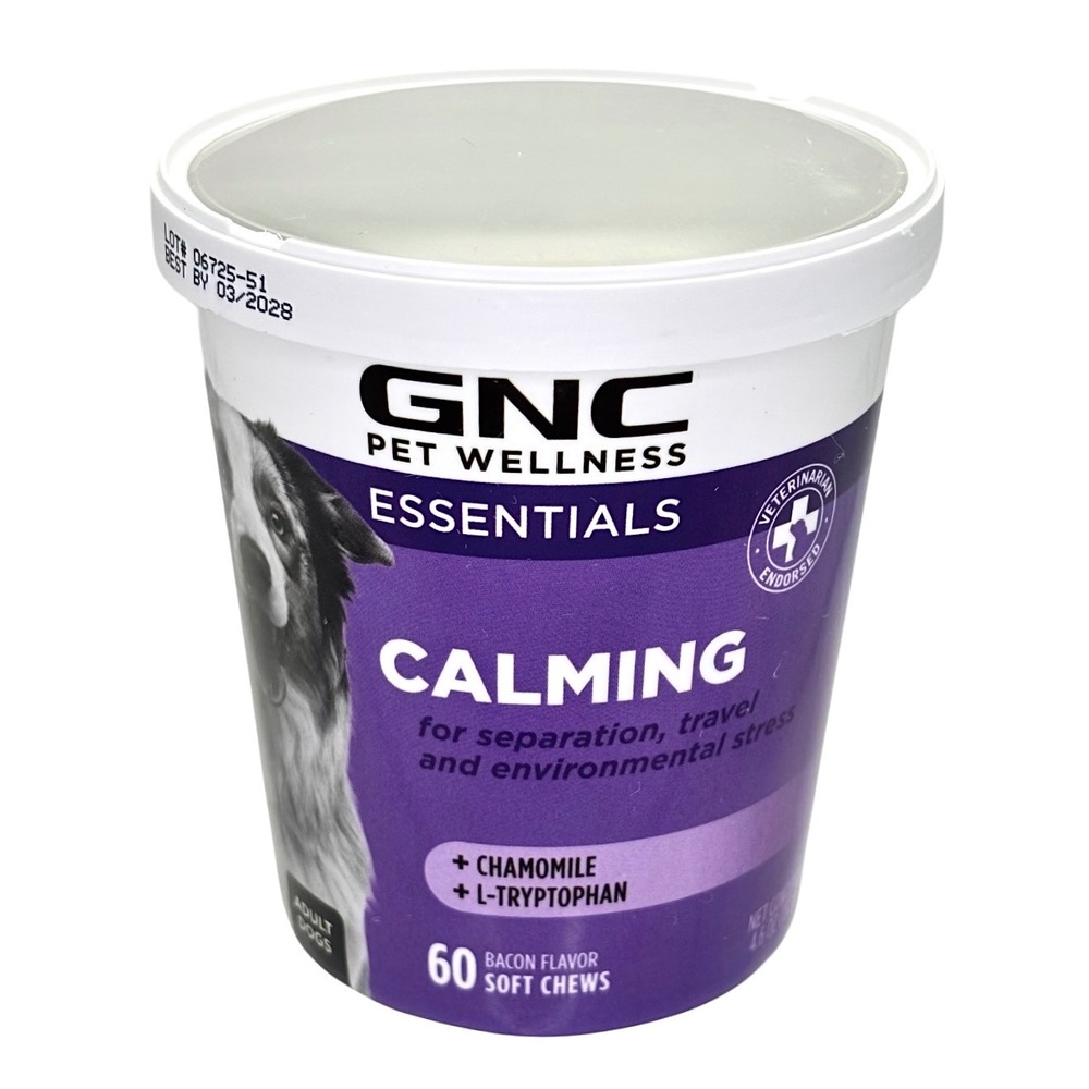 GNC Pet Wellness Essentials‎ Calming Dog Chews Bacon Flavor 60 Count NEW - Picture 6 of 16